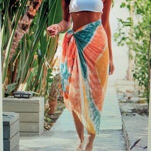 Lulu's Multicolor Tie-Dye Swim Sarong